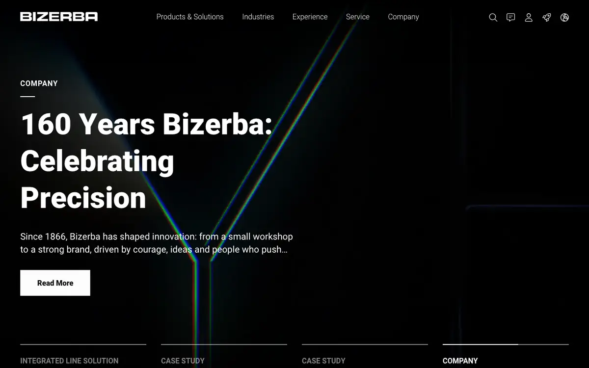 Home page of Bizerba's website