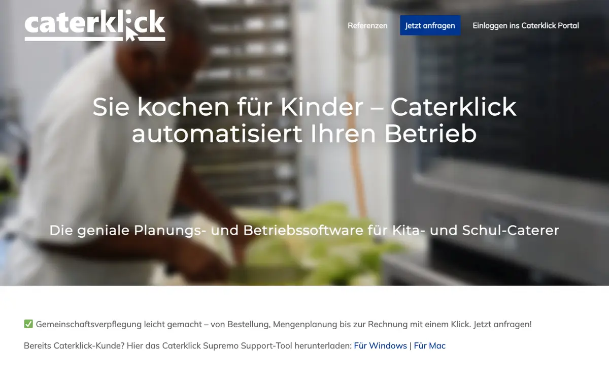 Home page of Caterklick's website