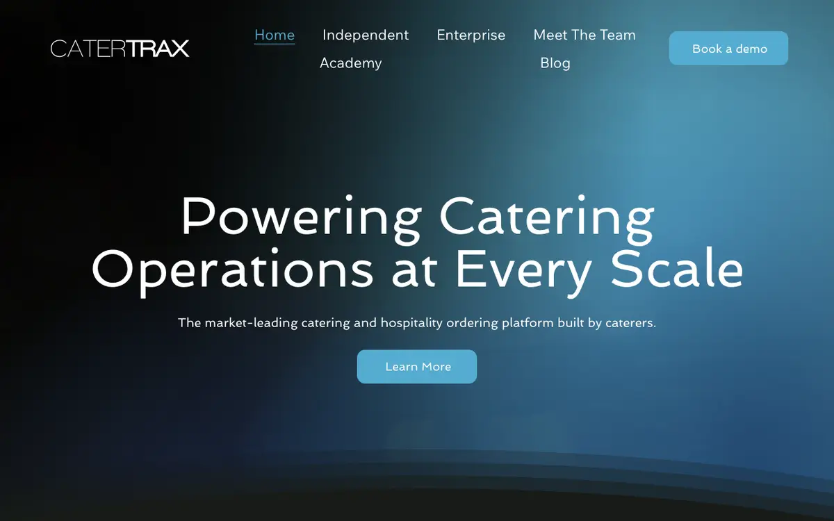 Home page of CaterTrax's website