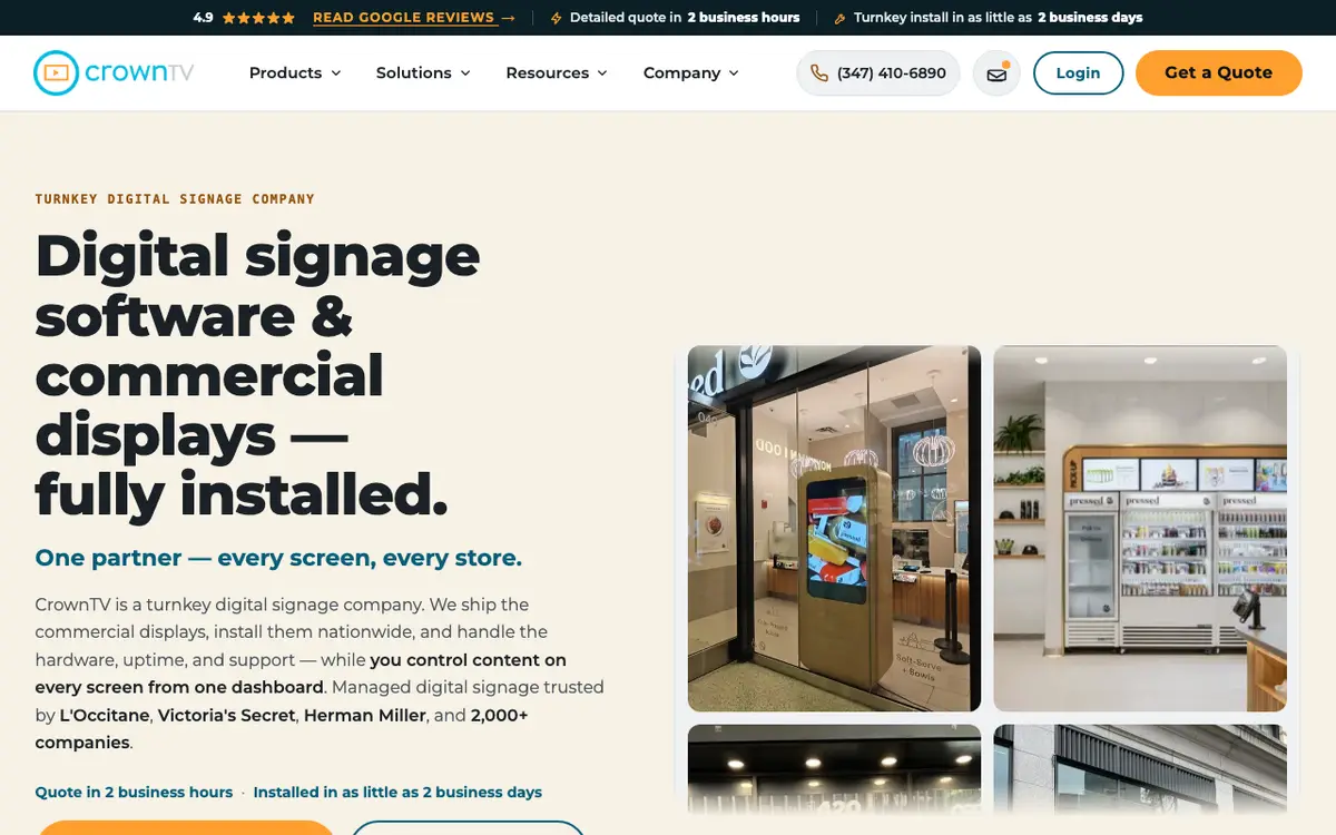 Home page of CrownTV's website