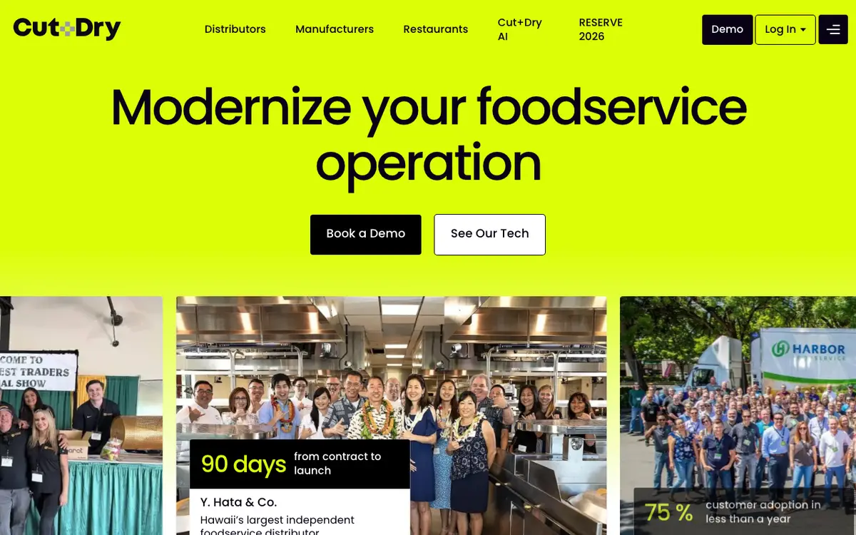 Home page of Cut+Dry's website