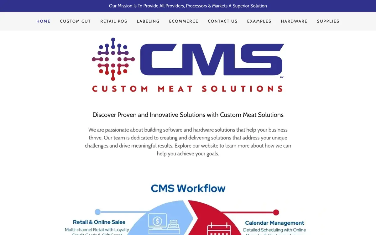 Home page of Cut More Meat's website