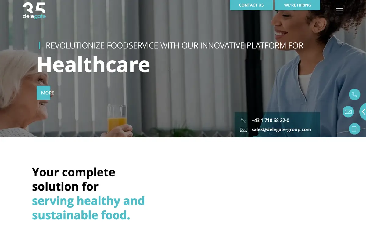Home page of Delegate Foodservice Software's website