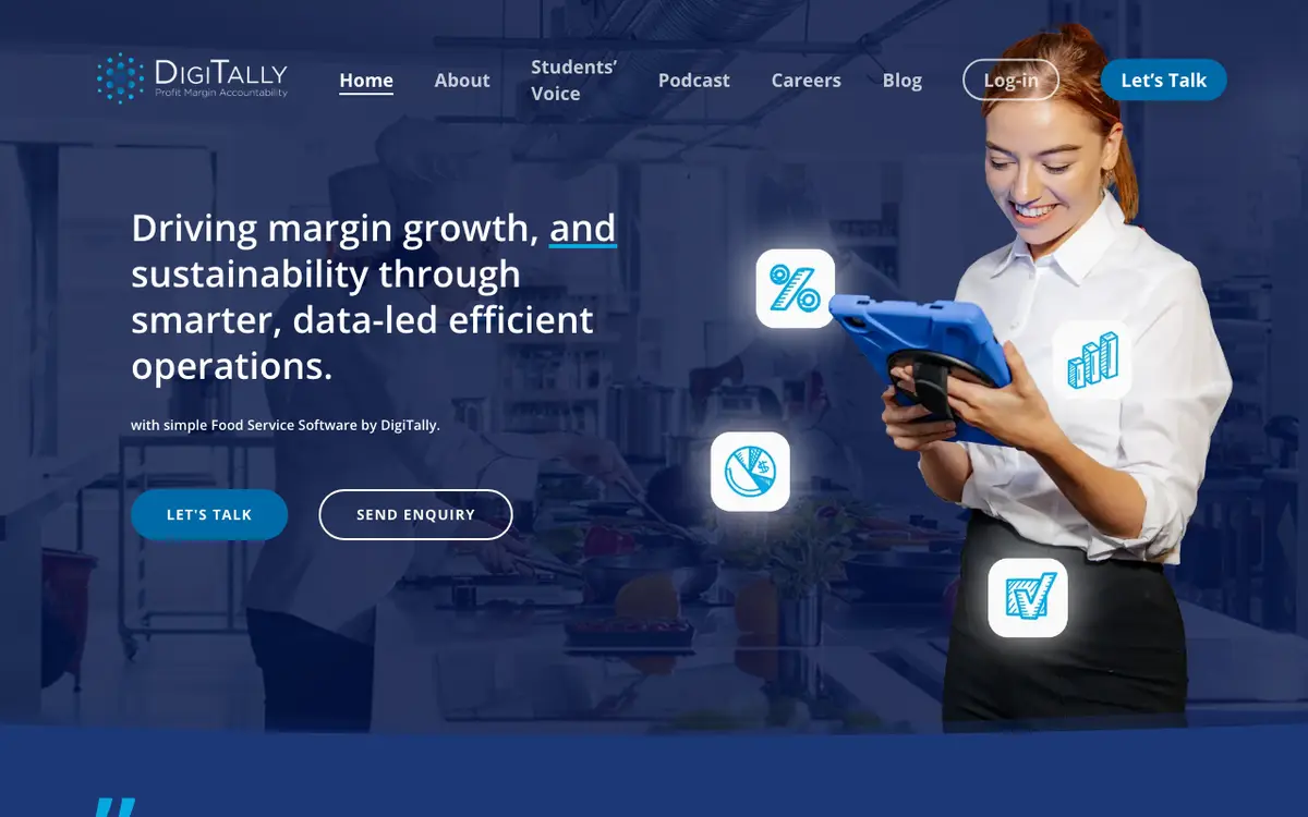 Home page of DigiTally's website