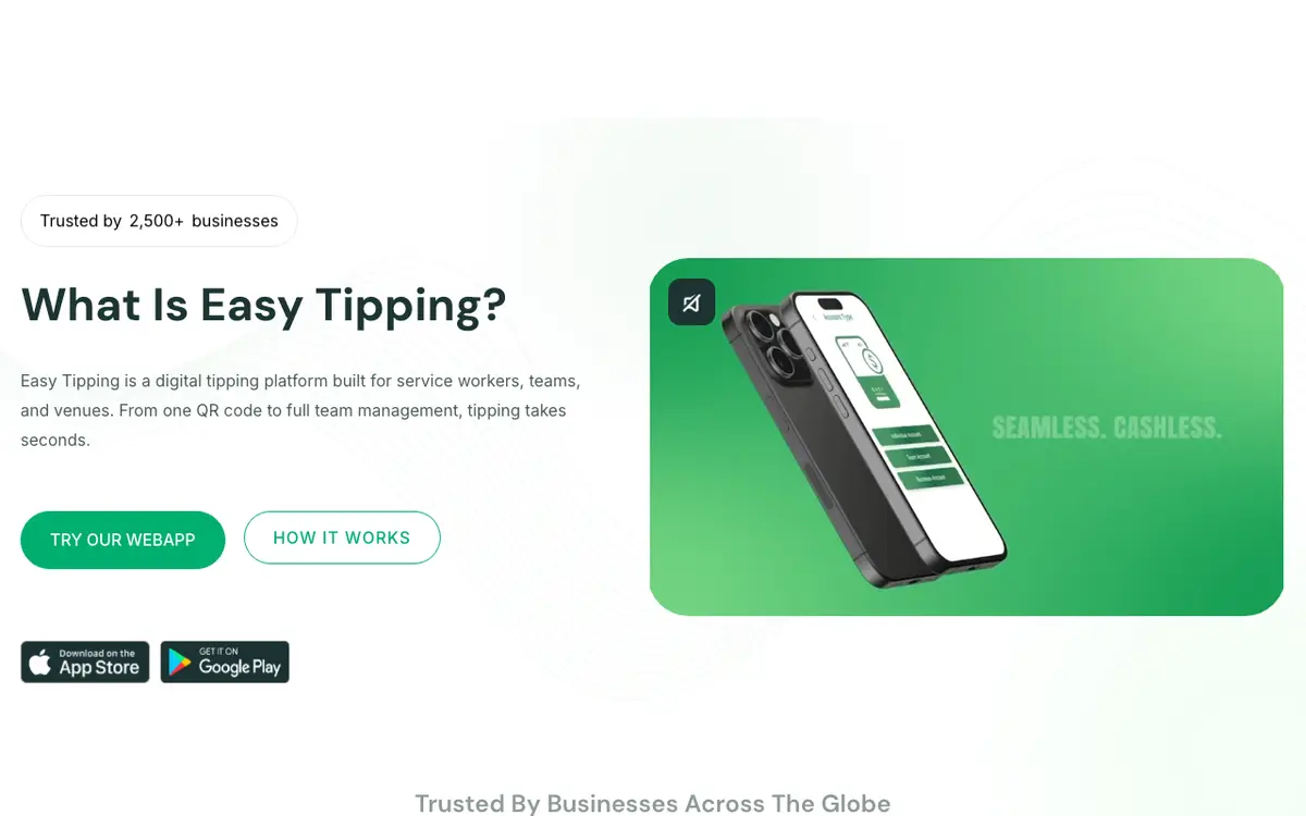 Home page of Easy Tipping's website