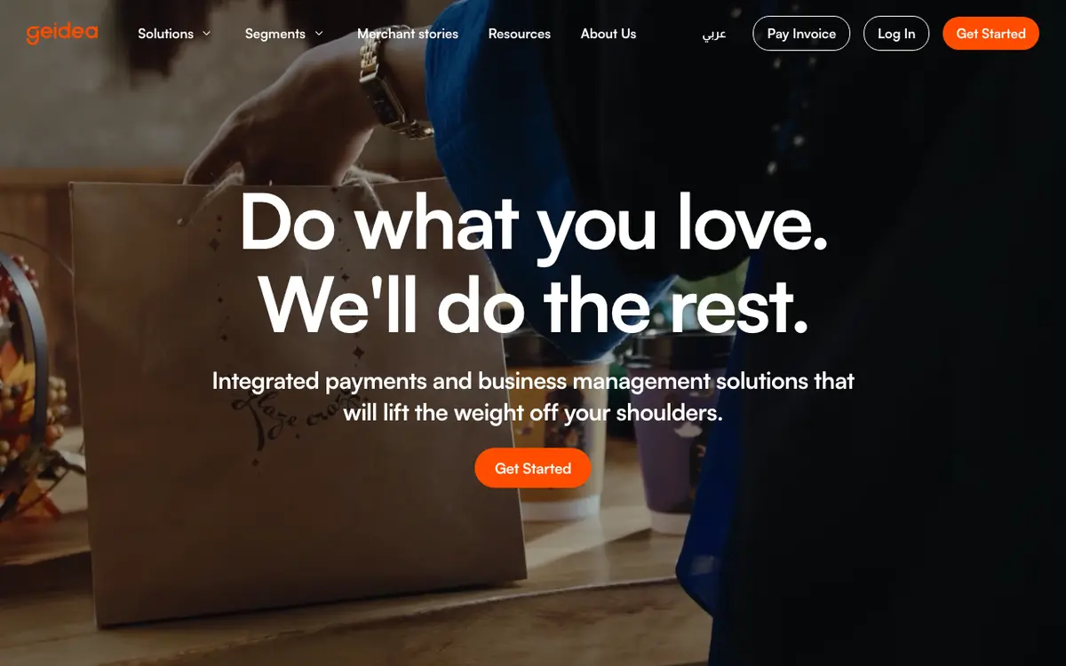 Home page of Geidea's website