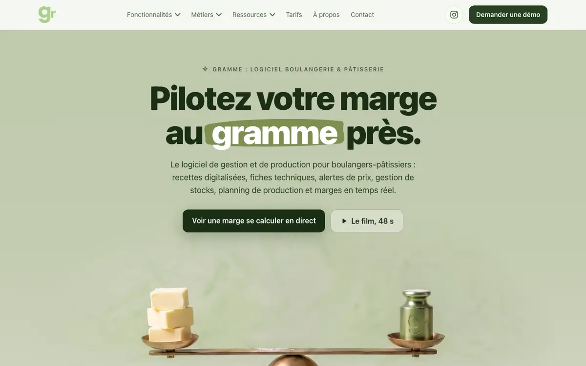 Home page of Gramme's website