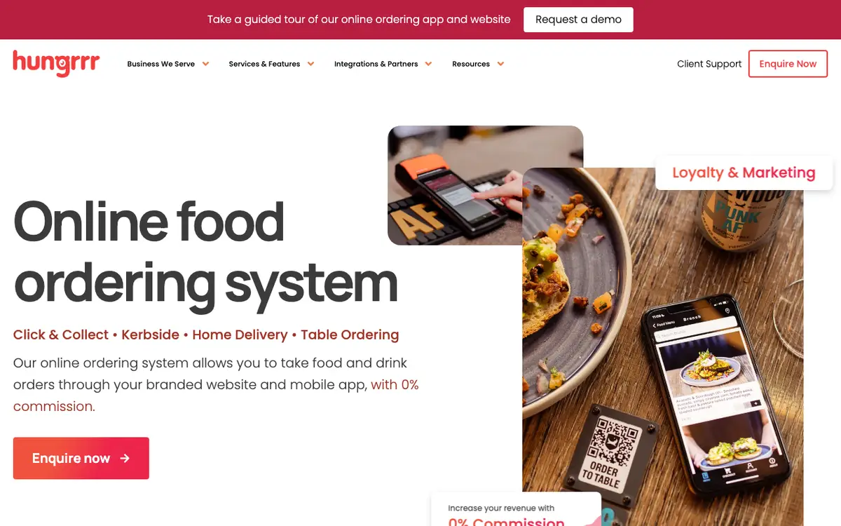 Home page of Hungrrr's website