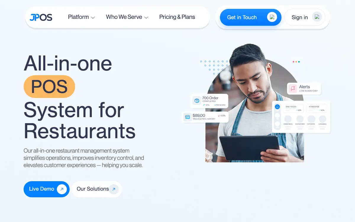 Home page of JPOS's website
