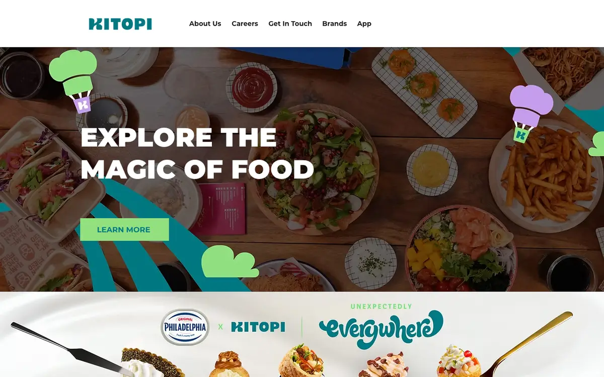 Home page of Kitopi's website