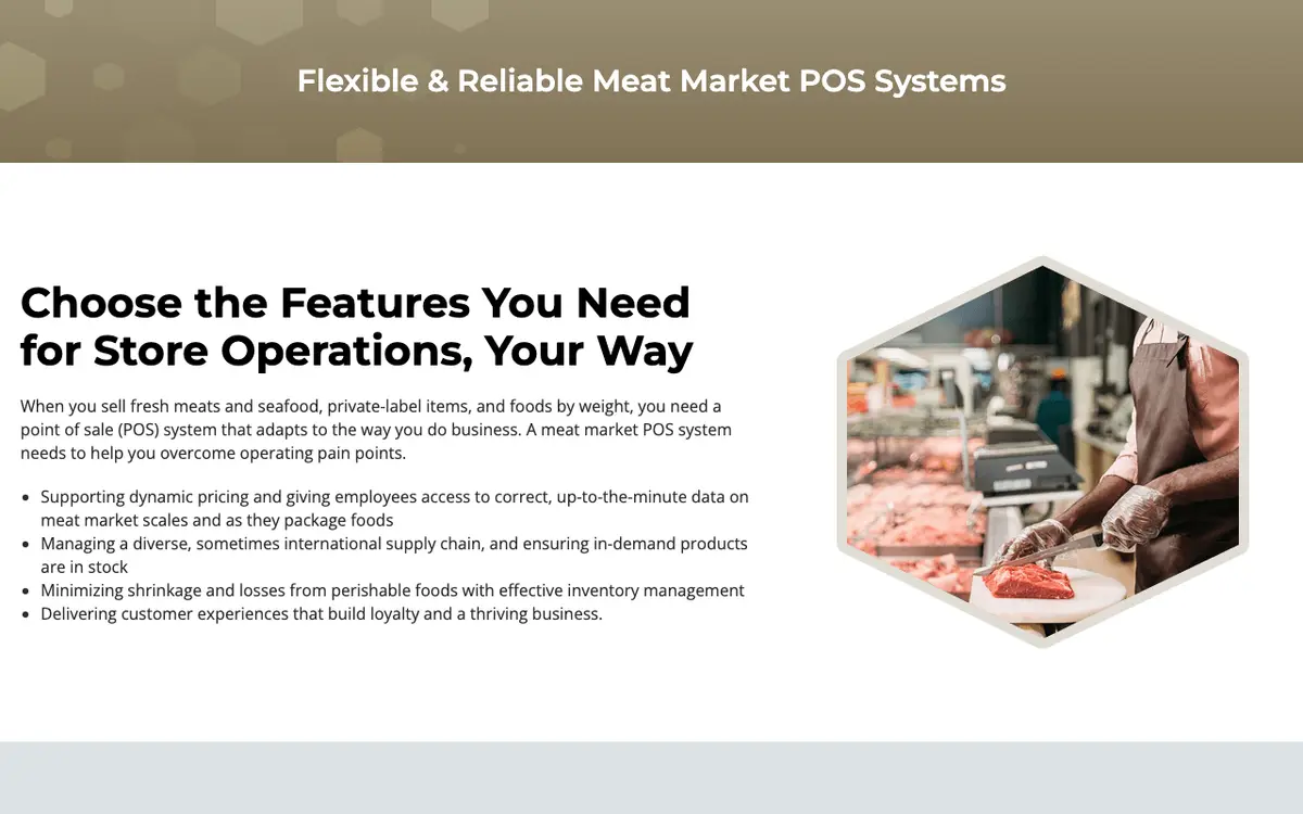 Home page of LOC Software Meat Market POS's website