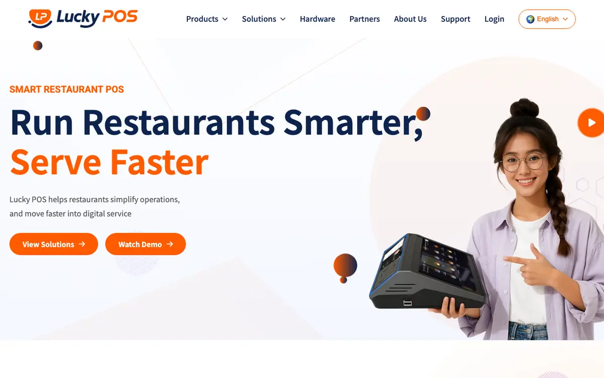 Home page of Lucky POS's website