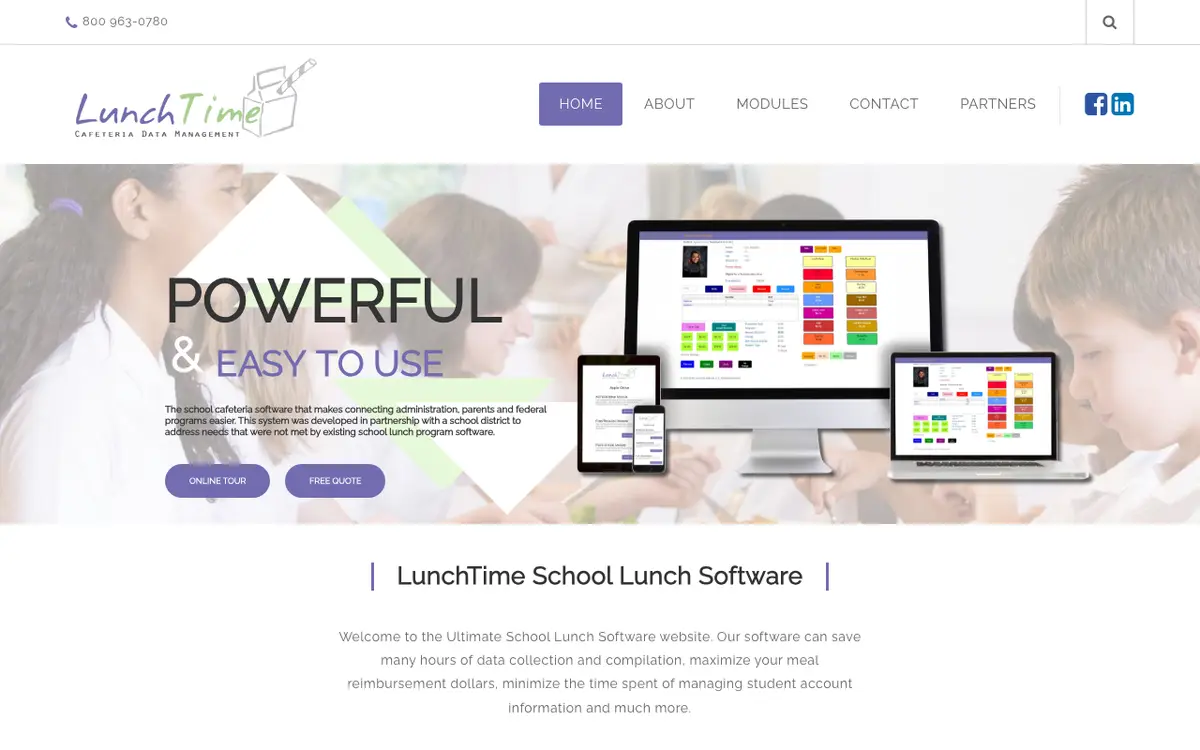 Home page of LunchTime Software's website