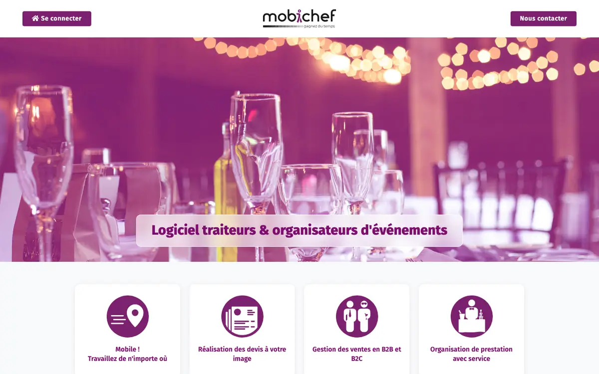 Home page of MOBICHEF's website