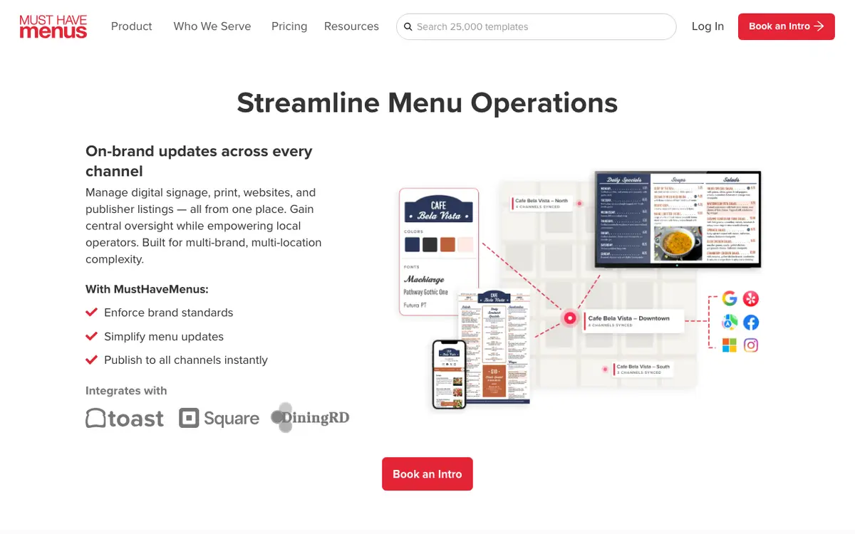 Home page of MustHaveMenus's website