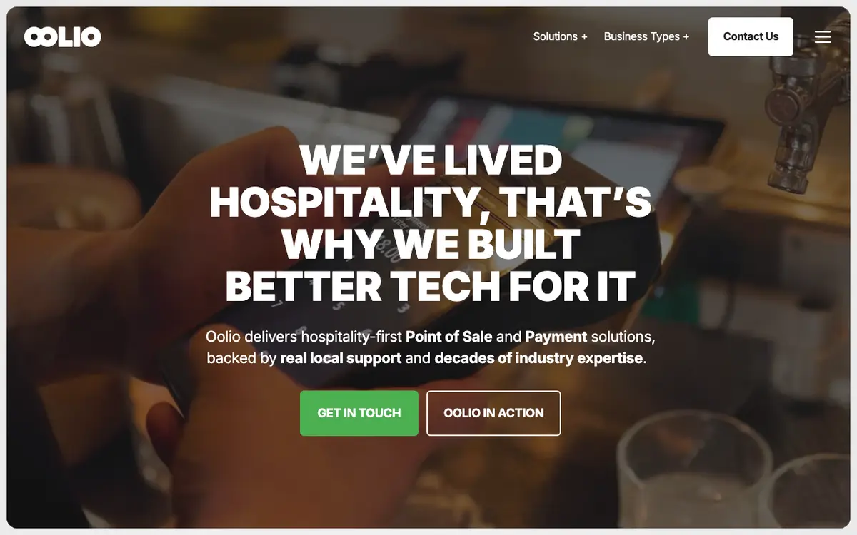 Home page of Oolio's website