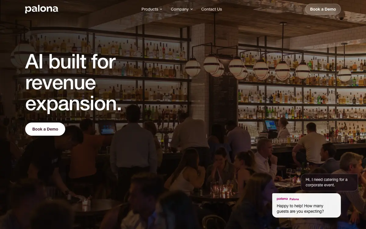 Home page of Palona AI's website