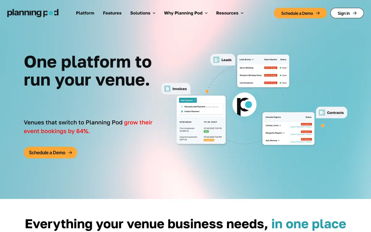 Home page of Planning Pod's website