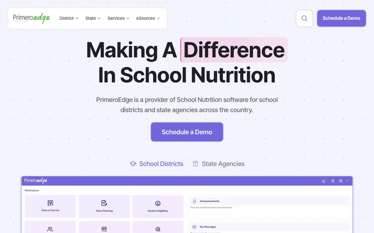 Home page of PrimeroEdge's website