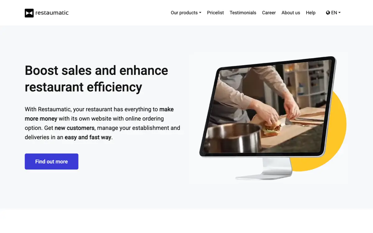 Home page of Restaumatic (RePOS)'s website