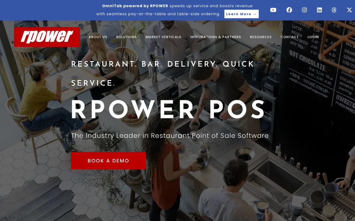 Home page of RPOWER POS's website