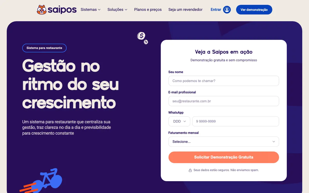 Home page of Saipos's website