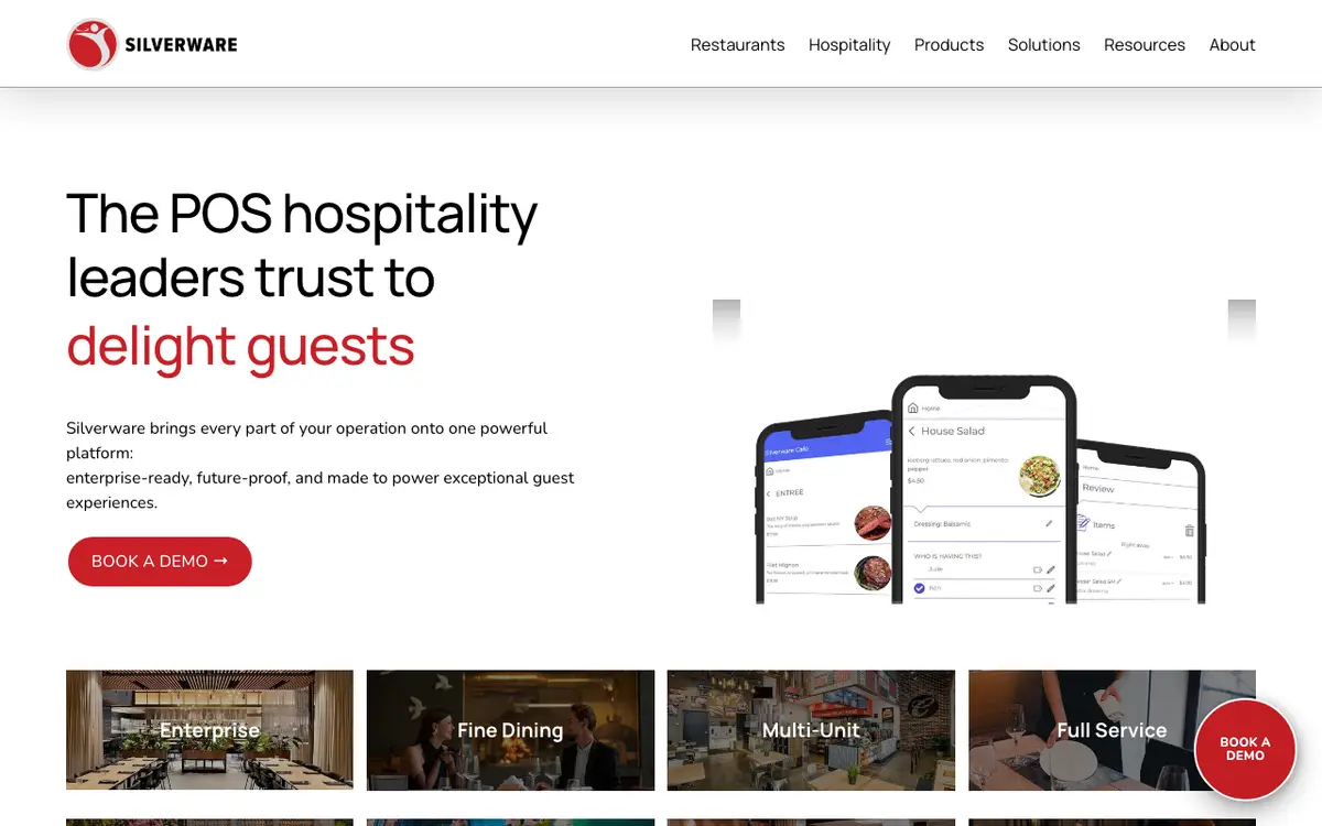 Home page of SilverWare's website