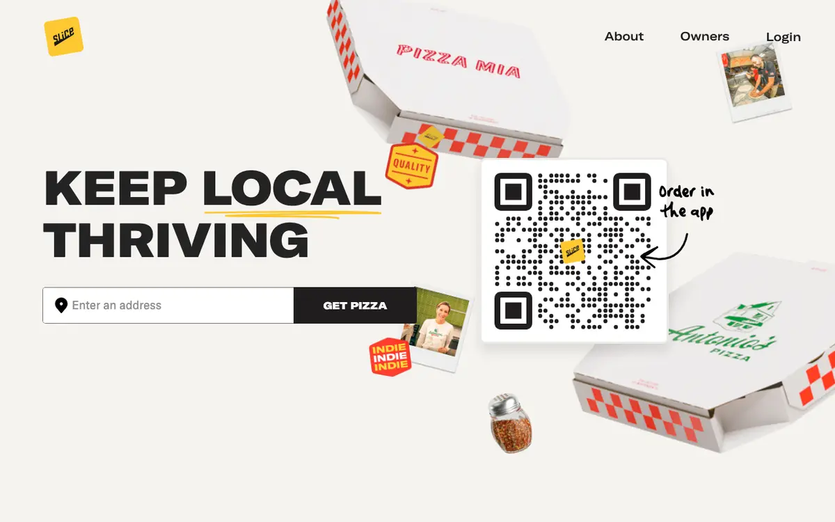 Home page of Slice's website