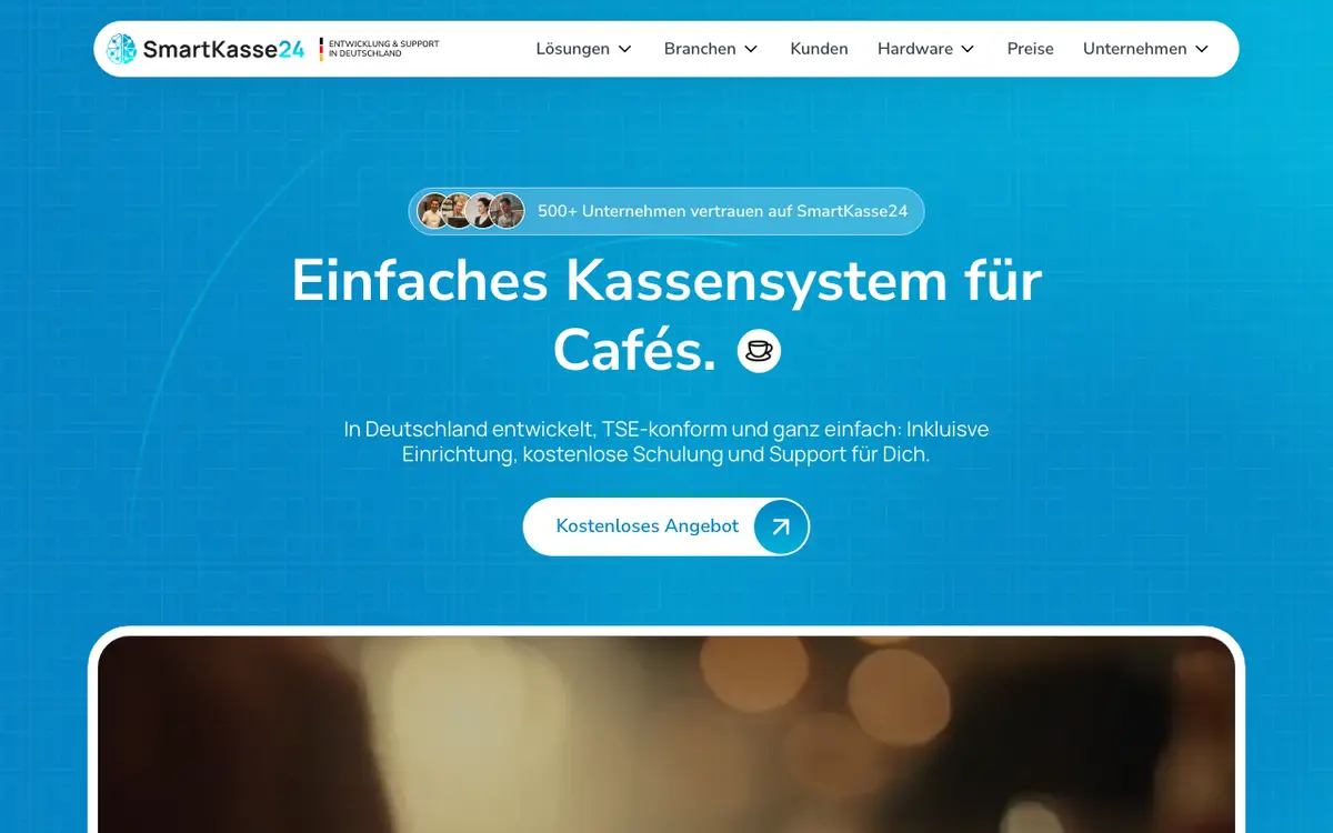 Home page of SmartKasse24's website