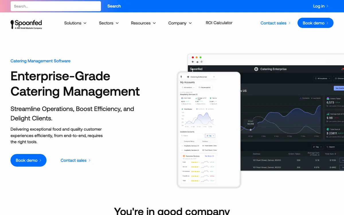 Home page of Spoonfed's website