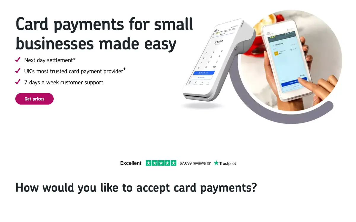 Home page of takepayments's website