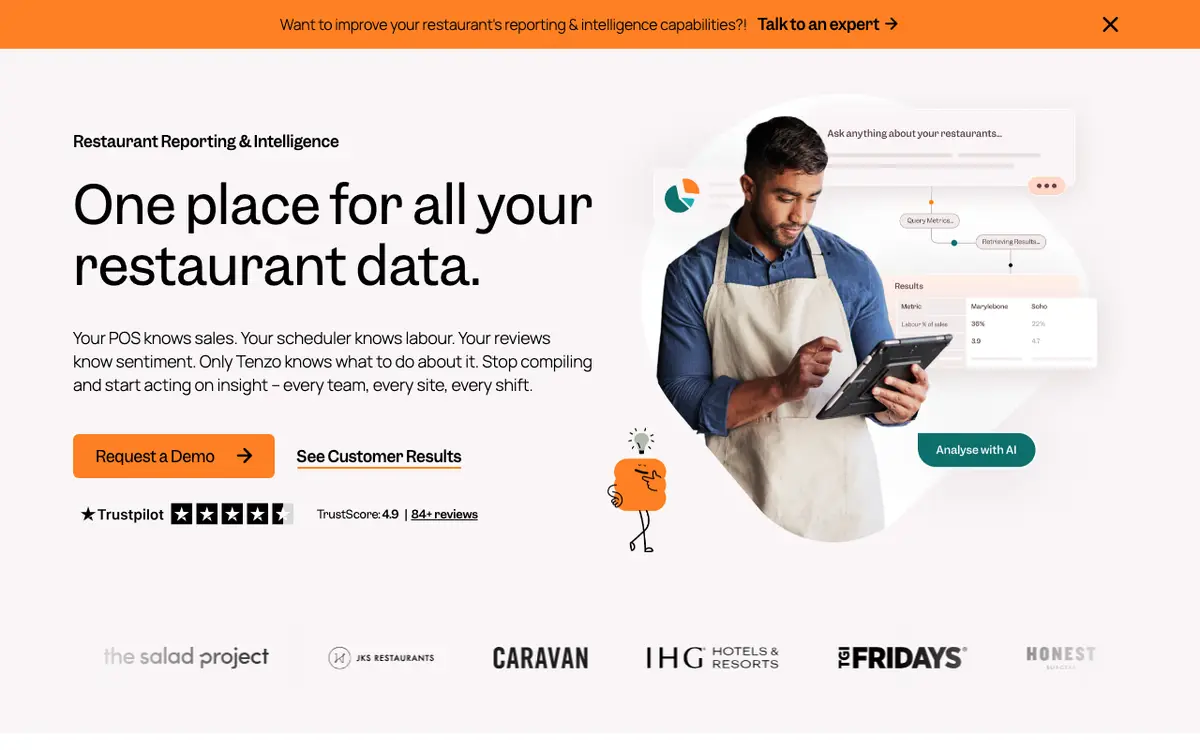 Home page of Tenzo's website