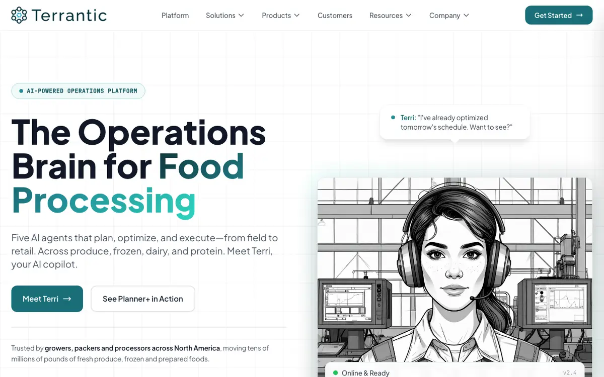 Home page of Terrantic's website