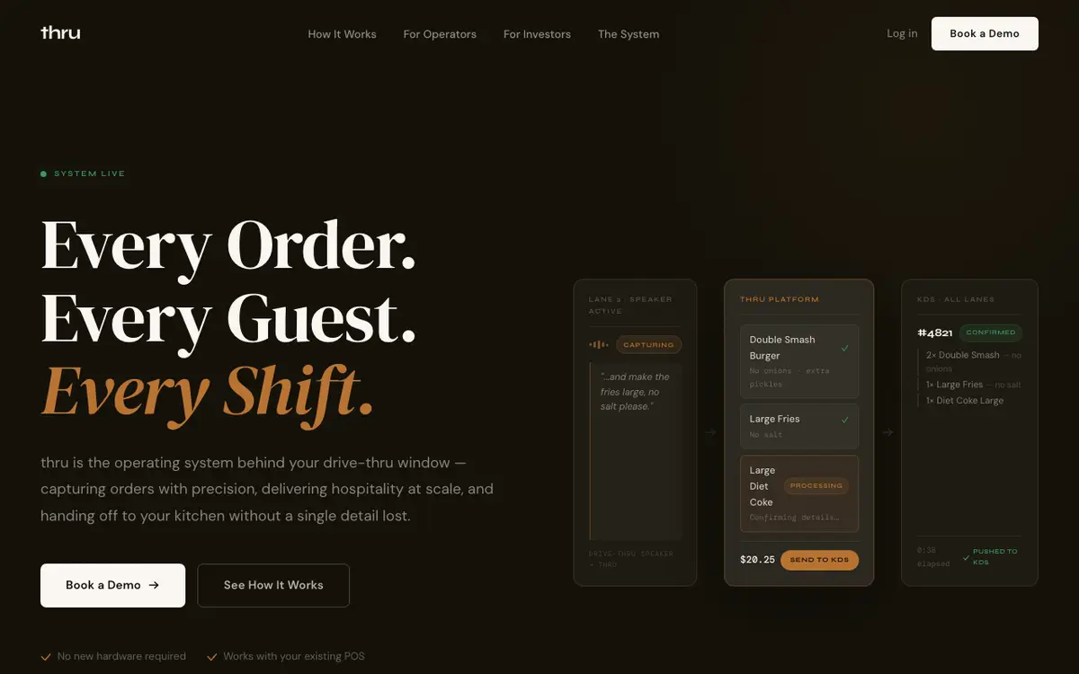Home page of thru's website