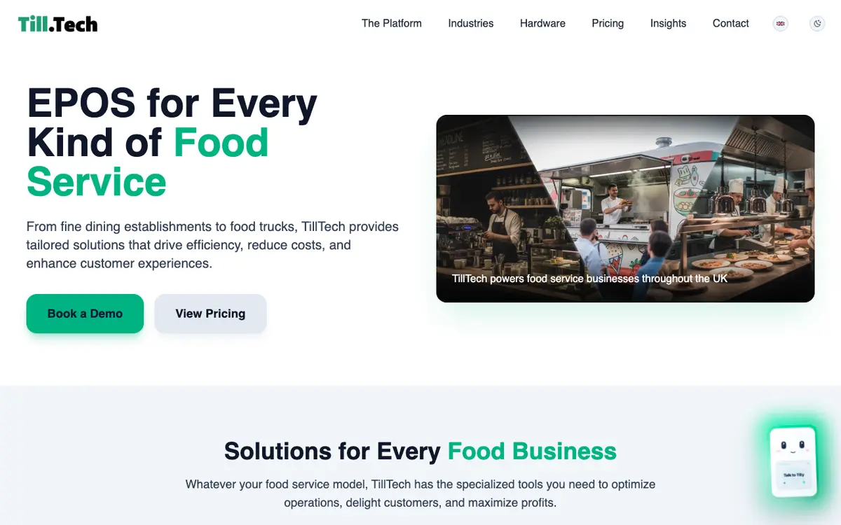 Home page of TillTech's website