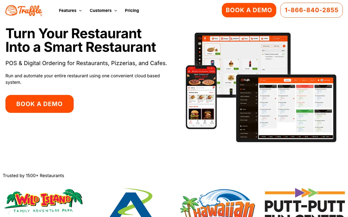 Home page of Truffle POS's website