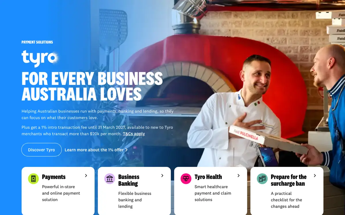 Home page of Tyro's website