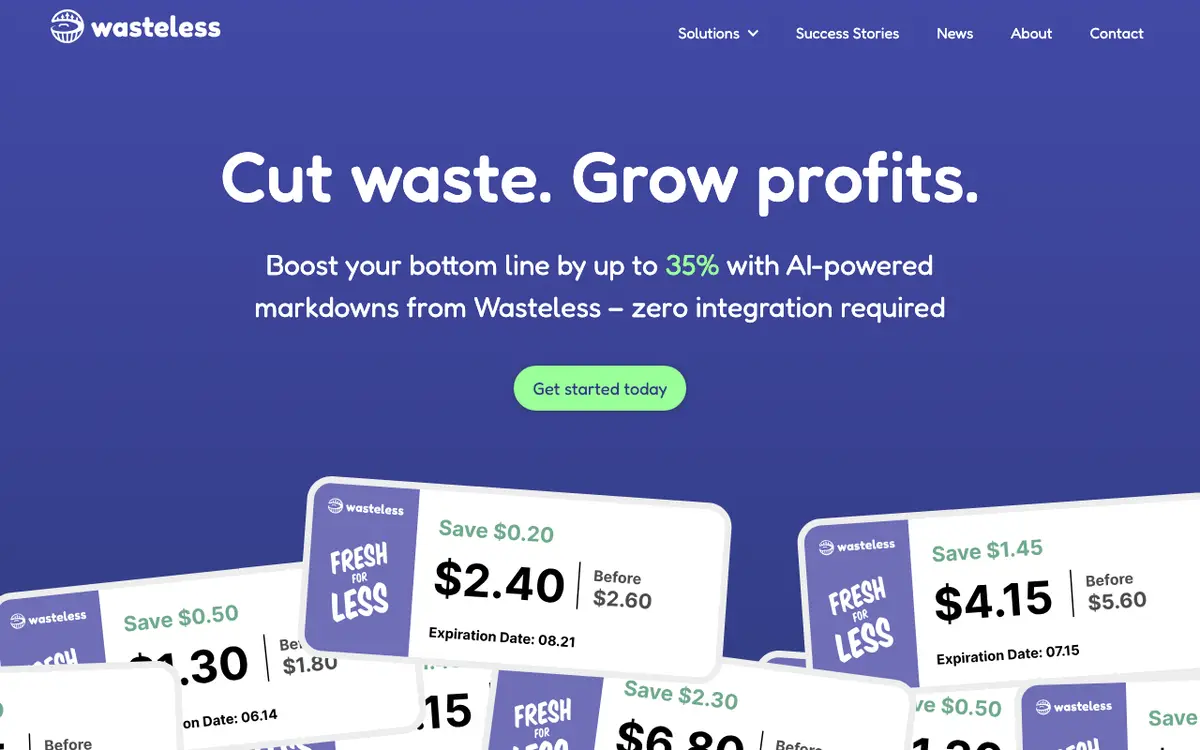 Home page of Wasteless's website