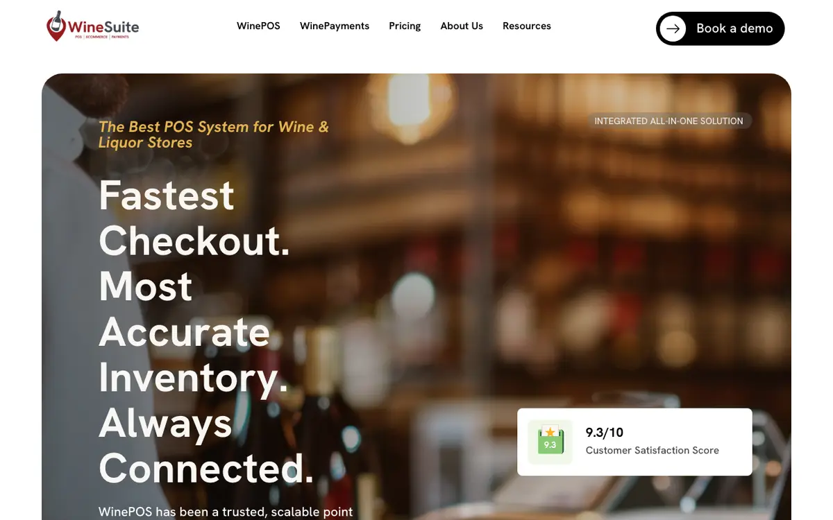 Home page of WinePOS's website