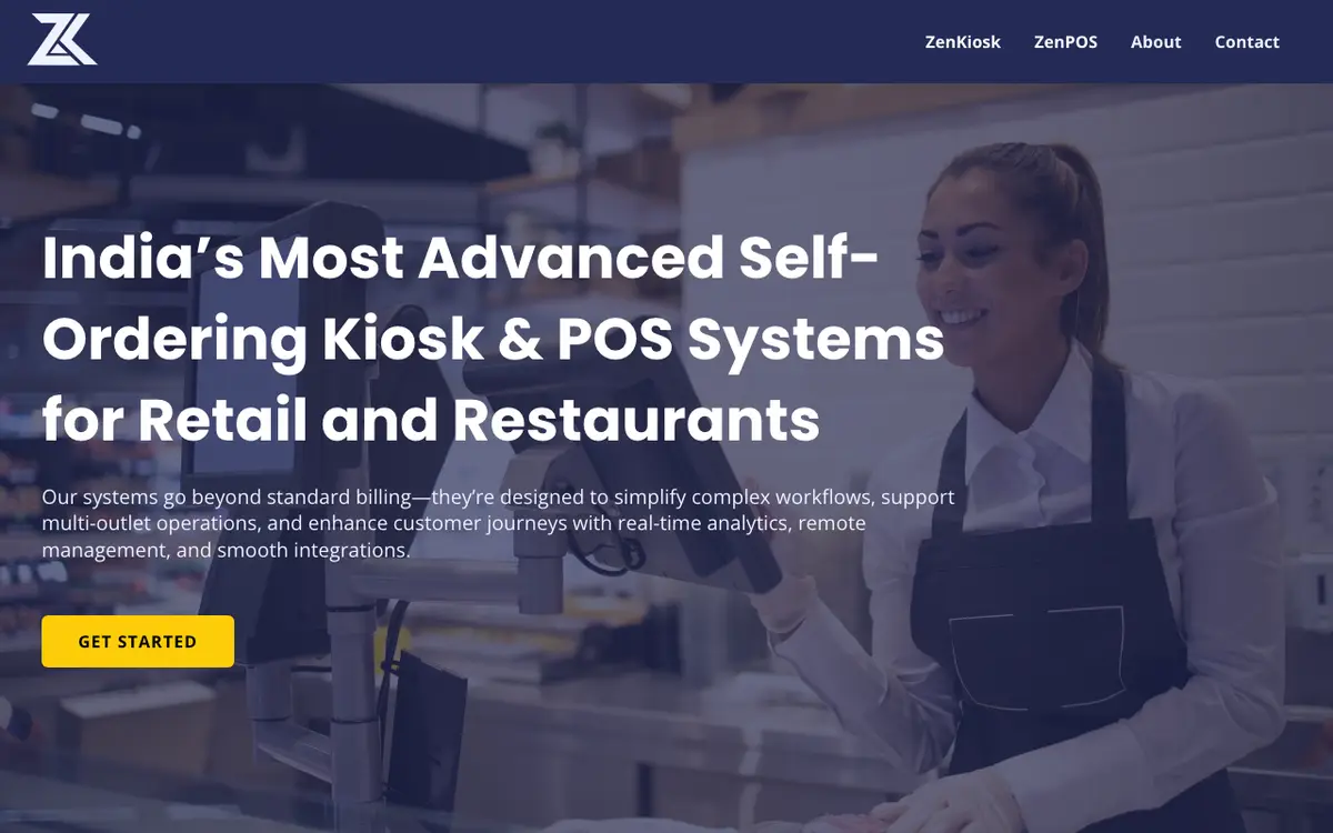 Home page of ZenKiosk's website